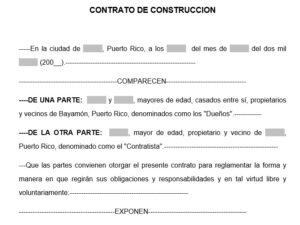 Contrato - Construcción