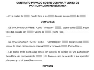 Contrato - CompraVenta Participación Hereditaria